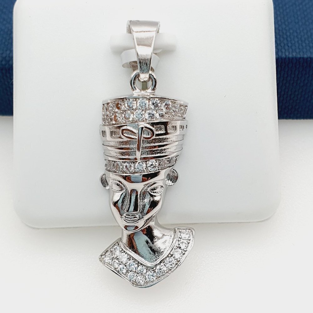 925 Sterling Silver Plated CZ Pendant, INUS1BR021
